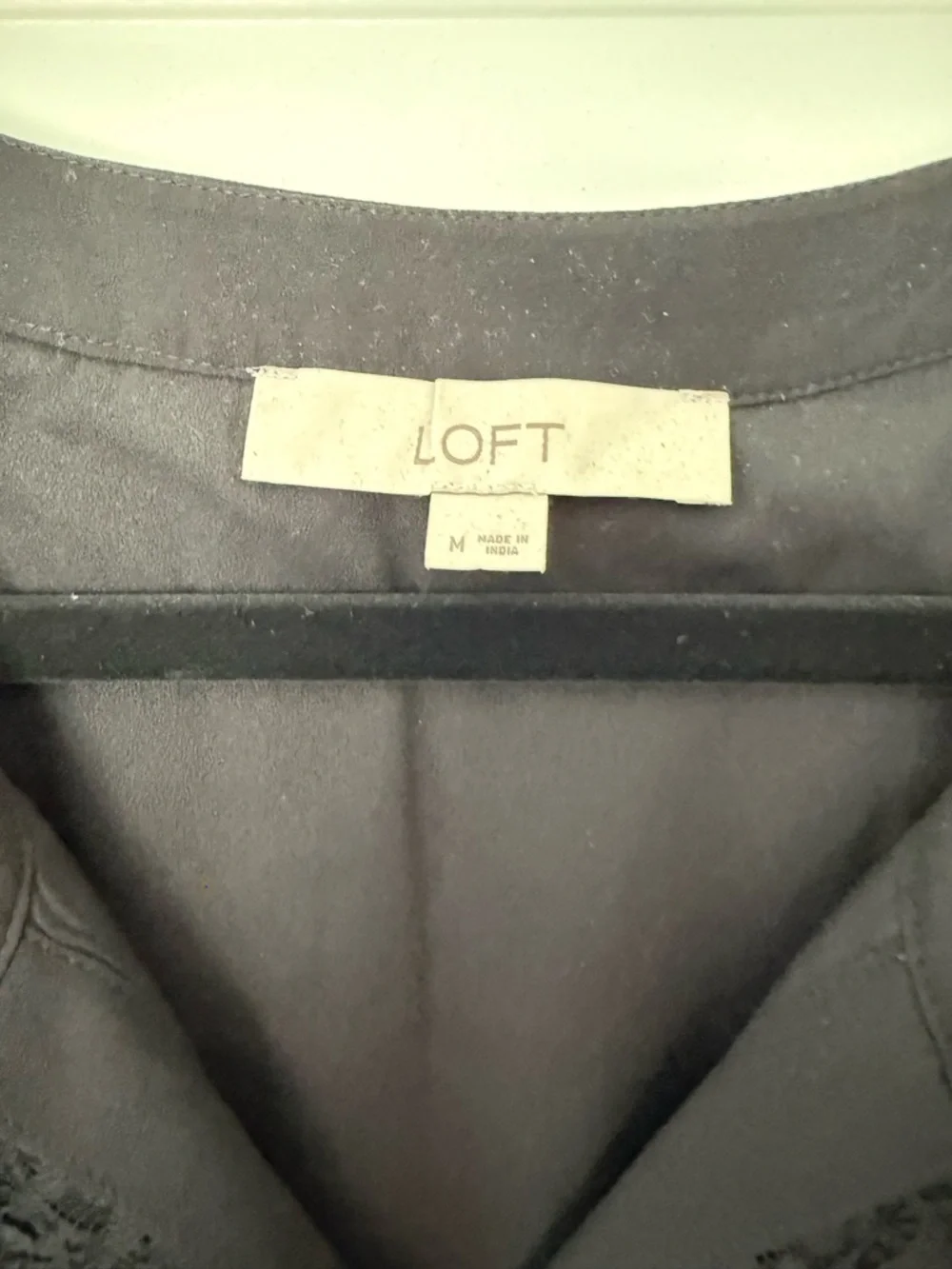 LOFT Black Lace-Trim Tiered Sleeveless Tunic - Picture 3 of 4